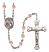 Santa Teresita Engravable Rosary with Pink Beads