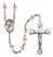 Saint John of God Engravable Rosary with Pink Beads