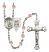 Guardian Angel and Navy Rosary with Pink Beads