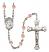 Saint Vincent de Paul Engravable Rosary with Pink Beads