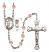 Saint Christopher and Volleyball Rosary with Pink Beads