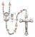 Saint Christopher and Cheerleading Rosary with Pink Beads