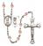 Saint Christopher and Lacrosse Rosary with Pink Beads