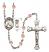 Saint Christopher and Baseball Rosary with Pink Beads