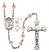 Saint Rita and Baseball Rosary with Pink Beads