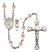 Saint Christopher and Surfing Rosary with Pink Beads