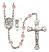 Saint Christopher and Motorcycle Rosary with Pink Beads