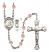 Saint Christopher and Skiing Rosary with Pink Beads