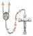 Saint Nino de Atocha Engravable Rosary with Pink Beads