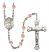 Saint Gertrude of Nivelles Engravable Rosary with Pink Beads