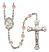 Saint Elizabeth Ann Seton Engravable Rosary with Pink Beads