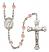 Saint Tarcisius Engravable Rosary with Pink Beads