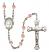 Saint John Baptist de la Salle Engravable Rosary with Pink Beads