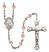 Saint Bernard of Montjoux Engravable Rosary with Pink Beads