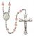 Saint Basil the Great Engravable Rosary with Pink Beads