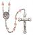 Virgen del Lourdes Engravable Rosary with Pink Beads