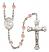 Saint Dunstan Engravable Rosary with Pink Beads