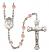 Saint Josephine Bakhita Engravable Rosary with Pink Beads