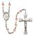 Saint Josemaria Escriva Engravable Rosary with Pink Beads