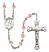 Saint Kieran Engravable Rosary with Pink Beads