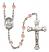 Saint Honorius of Amiens Engravable Rosary with Pink Beads