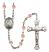 Saint Theodora Engravable Rosary with Pink Beads