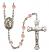 Saint Raymond of Penafort Engravable Rosary with Pink Beads