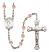 Saint Columbkille Engravable Rosary with Pink Beads