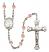 Saint Jeanne Chezard de Matel Engravable Rosary with Pink Beads