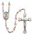 Saint Eligius Engravable Rosary with Pink Beads