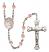 Blessed Herman the Cripple Engravable Rosary with Pink Beads