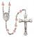 Saint Lydia Purpuraria Engravable Rosary with Pink Beads