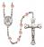 Our Lady Rosa Mystica Engravable Rosary with Pink Beads