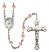 Saint Margaret Mary Alacoque Engravable Rosary with Pink Beads