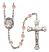 Saint Jadwiga of Poland Engravable Rosary with Pink Beads