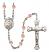 Saint Norbert of Xanten Engravable Rosary with Pink Beads