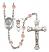 Saint Christopher and Baseball Rosary with Pink Beads