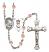 Saint Christopher and Football Rosary with Pink Beads