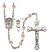 Saint Christopher and Karate Rosary with Pink Beads