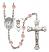 Saint Christopher and Lacrosse Rosary with Pink Beads