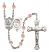 Saint Sebastian and Baseball Rosary with Pink Beads