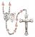 Saint Sebastian and Track & Field Rosary with Pink Beads