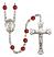 Saint Barbara Engravable Rosary with Ruby Beads