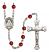 Saint Frances Cabrini Engravable Rosary with Ruby Beads