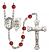 Saint Brendan The Navigator and Navy Rosary with Ruby Beads