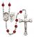 Saint Camillus of Lellis and Nurse Rosary with Ruby Beads