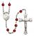 Saint Charles Borromeo Engravable Rosary with Ruby Beads