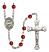 Saint Catherine Laboure Engravable Rosary with Ruby Beads