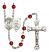 Saint Christopher and Air Force Rosary with Ruby Beads