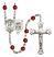 Saint Christopher and Navy Rosary with Ruby Beads